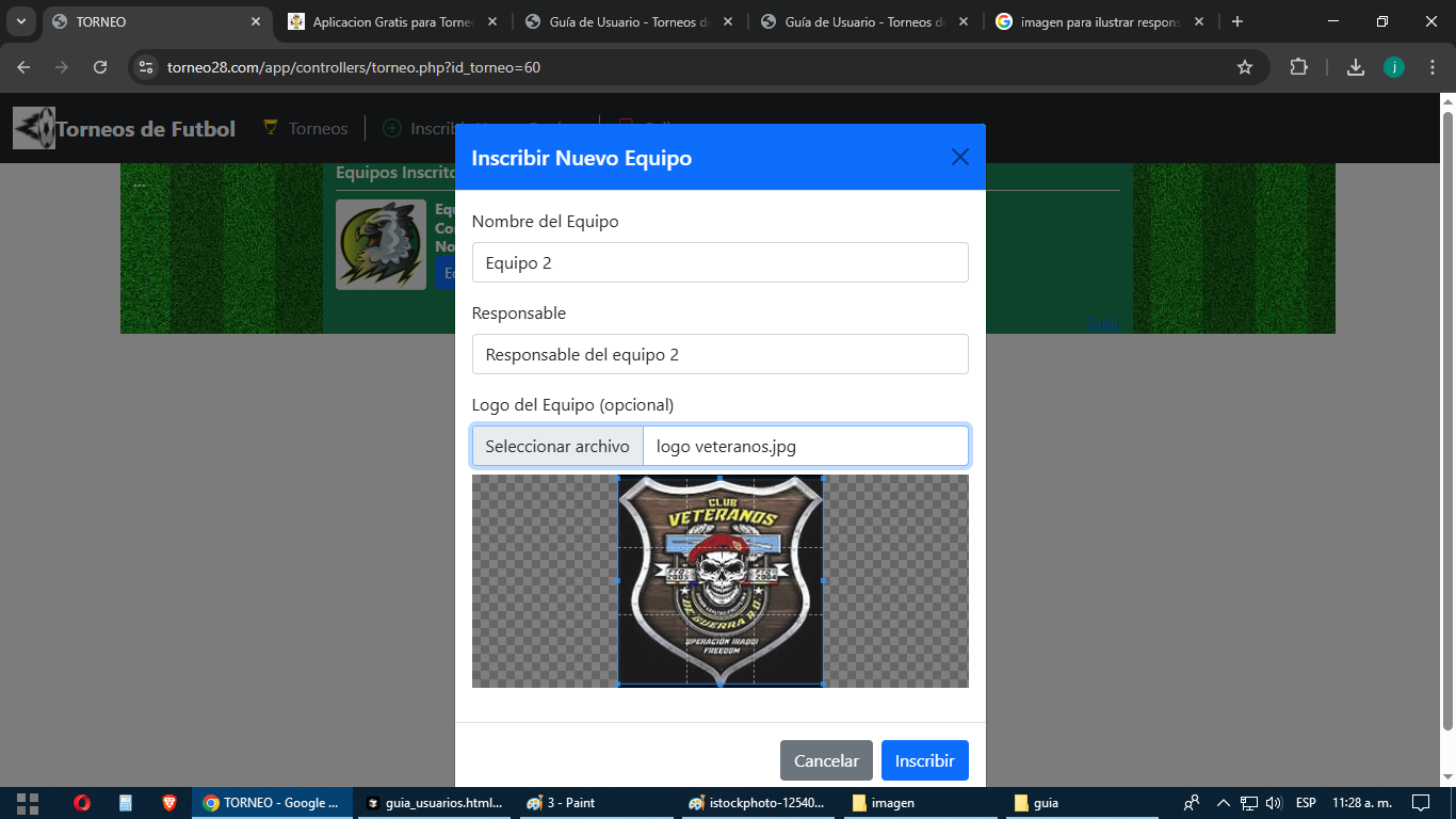 Agregar equipos